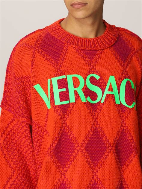 versace sweater round v|Versace online buy.